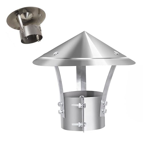 MQXDNFDC Tapa de chimenea de acero inoxidable, con parte inferior ajustable, fácil instalación, para conductos de ventilación (tamaño: 130 mm/5 pulgadas) (80 mm)