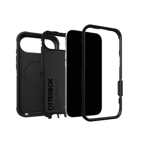 Image of OtterBox iPhone Air Defender Pro Series Case - Black - Tough, Rugged & Durable iPhone Case, Snaps on MagSafe