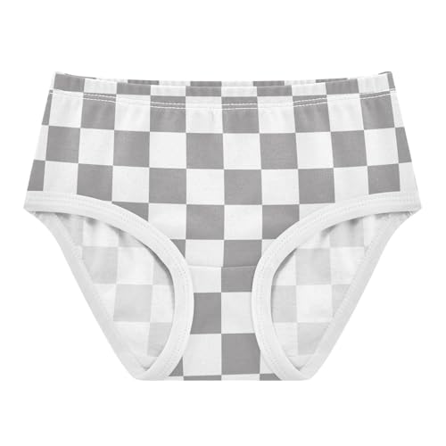 Gray and White Buffalo Checkered Toddler Girls's Underwear 2T