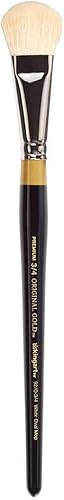 Miniatura 9 de KINGART Premium Original Gold 9270-38 - Cepillo ovalado para artista, pelo natural blanco suave, mango corto, para acrílico, acuarela y pintura al