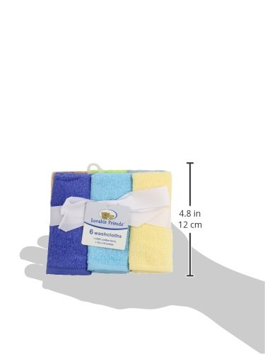 Image of Luvable Friends Unisex Baby Super Soft Cotton Washcloths, Blue, One Size