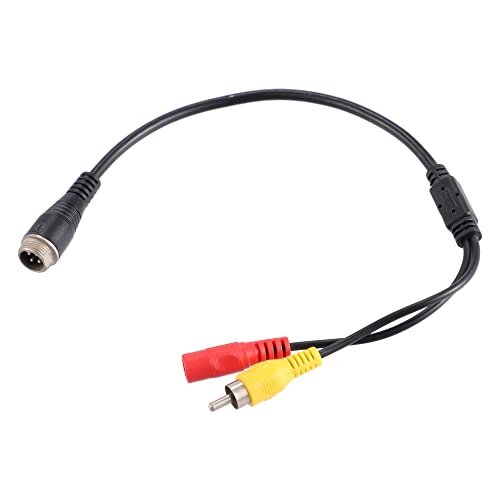 X AUTOHAUX Car Camera Adapter M12 4-Pin Male to RCA AV Male DC Female, Black, Red, Yellow, 11.81"-15.75"