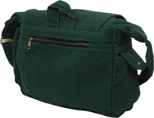 Image of ROUGH CANVAS COTTON MESSENGER BAG /BRASS ZIPPER CLOSURE /HANDMADE /ANTIQUE /VINTAGE /ECO LOVELY /UNISEX /SUSTAINABLE /HIGHLY DURABLE /WASHABLE /NATURAL
