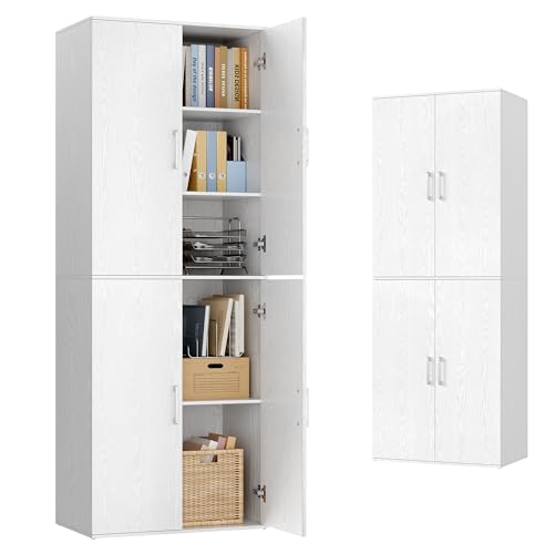 VASAGLE Placard Multifonction 4 Portes, 5 Niveaux, Caisson de Bureau, Meuble de Rangement, Armoire,...