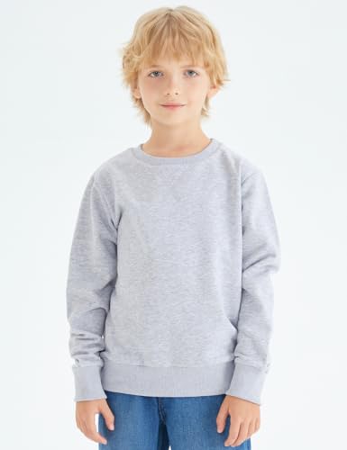 Image of Spring&Gege Youth Basic Sport Crewneck Pullover Sweatshirts for Children(3-12 Years)