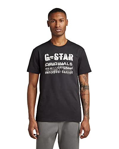 G-Star Raw Stencil Originals T-Shirt, Camisetas Para Hombre, Negro Dk Black D22207-336-6484 , S G-Star Raw Stencil Originals T-Shirt, Camisetas Para Hombre, Negro Dk Black D22207-336-6484 , S