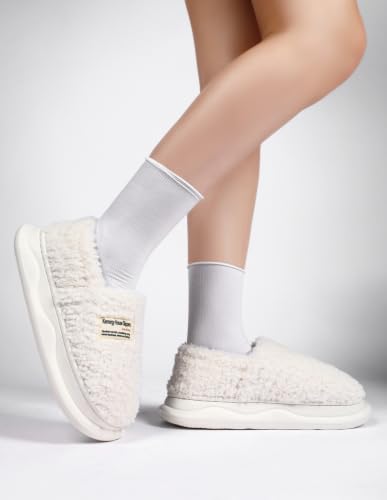 Image of Slippers for Women Men, Memory Foam Slippers for Women, Soft Thick Fuzzy Bedroom House Shoes Indoor Outdoor