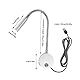 Leselampe Bett Wandmontage Dimmbar LED Bettlampe Wand mit Stecker, USB-Ladeanschluss, Touch Schalter, 230V Aluminium Flexible Schwanenhals Bettleuchte mit Kabel, Wandleuchte für Schlafzimmer, Silber