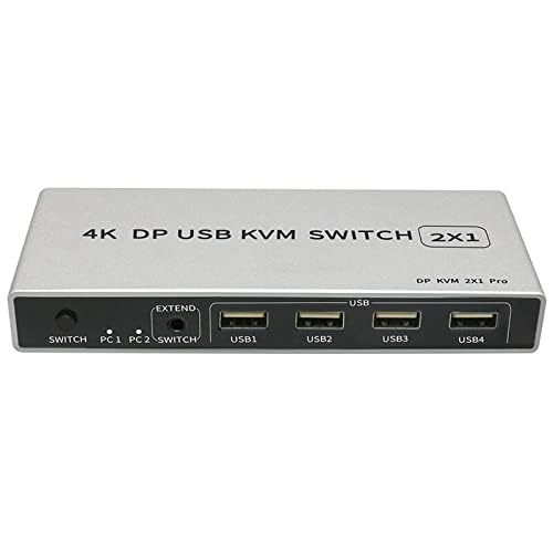atdaraz Display Port KVM Switch 4K/60Hz, Dual-Port DP 1.2 Switcher 2 in 4 Out for Sharing Printer Keyboard Mouse (4K-DP-KVM-Swich)-picture-32