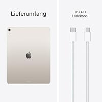 Apple 13" iPad Air (M4): Liquid Retina Display, 512 GB, 12 MP Front‑/Rückkamera, WLAN 7 mit Apple N1 + 5G Mobilfunk, Touch ID, Batterie für den ganzen Tag – Polarstern – Ansicht 6
