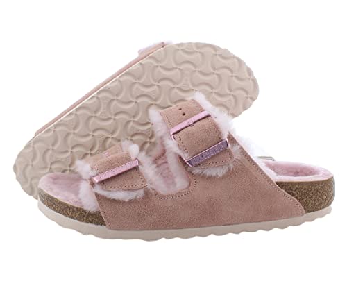 Birkenstock Damen Arizona Shearling Sandalen, Light Rose/Light Rose, Pink, 7 Schmal US