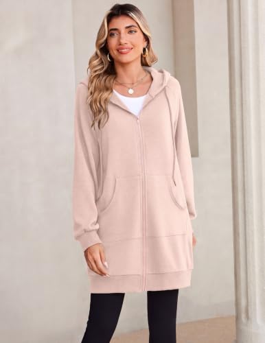 HOTOUCH Women Jacket Long Fleece Plaid Full Zip Up Cotton Blend SweatShirt - image 5
