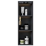 TMKDNNKG Nicchia Doccia in Acciaio Inox, mensola Doccia incassata, Installazione Doccia a Parete Nascosta, Arredamento per la casa con luci LED per Shampoo e Sapone (Grigio, 30X90X12,5 cm-12X35X5 pol