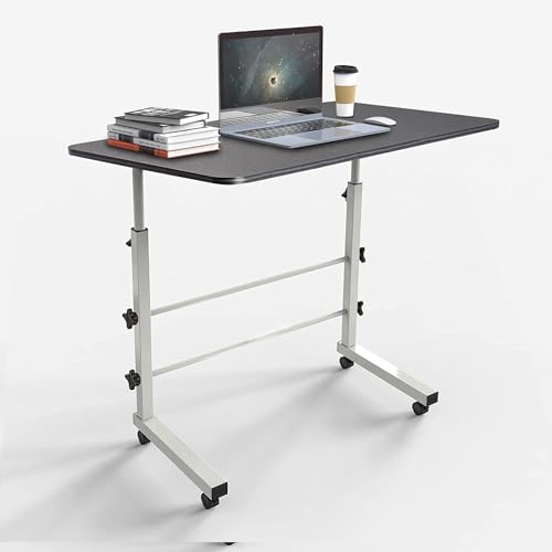 TEKCOOL Engineered Wood Multi-Purpose Sofa Side Height-Adjustable Laptop Table with Docking for Tablet, Study Table, Portable, Ideal for Work from Hom