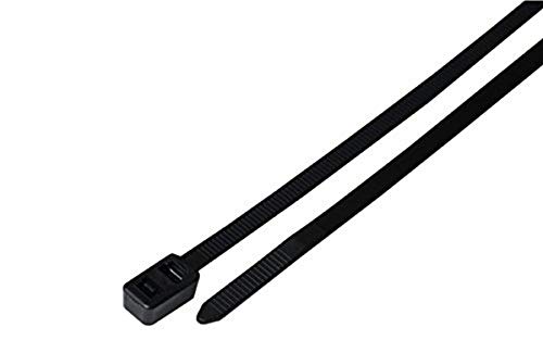 South Main Hardware 888063 8-in Double Loop, 100-Pack, 50-lb, Black, Speciality Cable Tie, 8