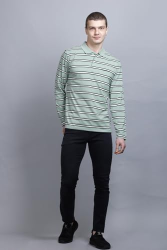 Image of Full Sleeve Polo T Shirt for Men Cotton with Pocket and Collar - Regular Fit Tshirt
