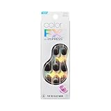 Kiss Impress No Glue Mani Press On Nails, ColorFX, 'Best Wishes', Black, Medium Size, Oval Shape, Includes 30 Nails, Prep Pad, Instructions Sheet, 1 Manicure Stick, 1 Mini File