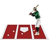 6 x 4 ft Baseball Hitting Mat with Non-Slip Rubber Backing High-Visibility Printed Stripes Cushioned Surface Durable Indoor/Outdoor Batting Mat Portable Batting Stance Practice Mat