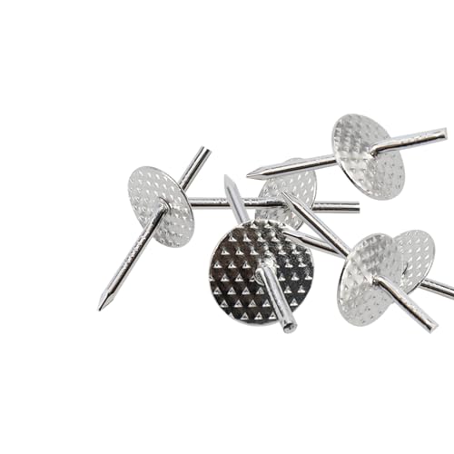 Image of 60pcs 20lbs Silver Metal Picture Hanging Kit - Nail Down Fasteners for Drywall, Concrete, Brick