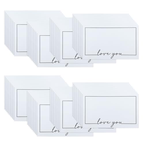 WYAN Blank Cards-80 Pcs 90x54 mm love you Card,Message Cards,Gift Card,Blank Business Cards,for DIY Grafitti Messages,DIY Creations(Can be used with envelopes)