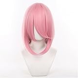 Eileen コスプレ ミディアム さくらピンク ウィッグ ふわふわ 毛 かつら 40cm 万用型 Cosplay ウィッグ 男女両用 耐熱 イベント Wig ネット付き