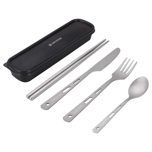 MAXCOOK Pure Titanium Utility Cutlery Set, Portable