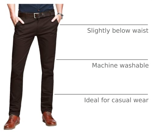 Image of Match Mens Regular-Fit Casual Flat Front Chino Pants