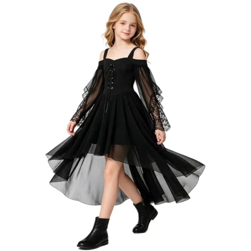 Girls Gothic Party Dress Renaissance Dresses Halloween Holiday Dresses - image 5