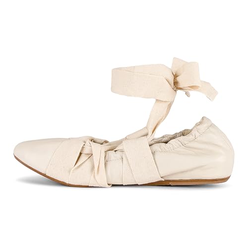 Woman's Lace Up Ballet Flats Round Elasticated Opening Strappy Flat Shoes Comfort Cross Strap Daily Work Shoes for Women2