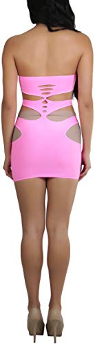 Image of ToBeInStyle Women's Stretch See Through Fishnet Novelty Mini Rave Party Dress