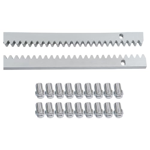 Fyssnn 6 x 1 m cremallera para accionamiento de puerta corredera | riel dentado de acero galvanizado (12 mm de grosor) | compatible con abridores de puerta | para puertas correderas pesadas de hasta