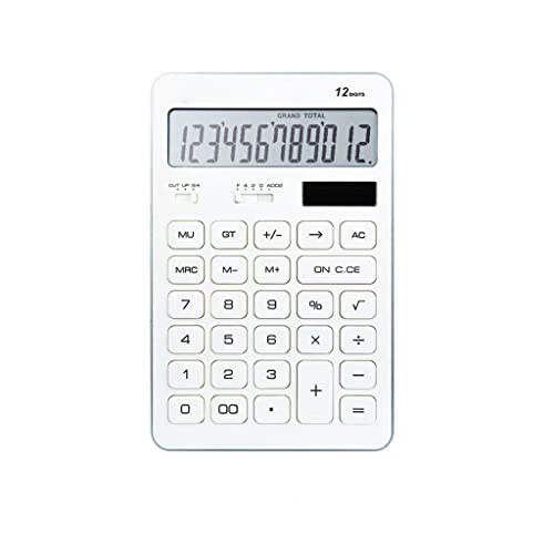 Calculadora Color de Aprendizaje Contabilidad financiera Calculadora de Oficina Calculadora de Pantalla de 12 dígitos Solar de energía Dual Simple (Color : A, Size