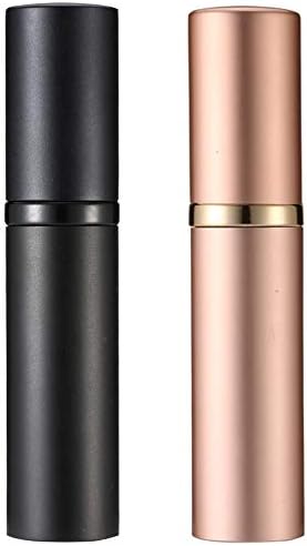 Perfume Bottles Refillable Empty Glass Atomizers Portable Travel Size Mini Leaking Proof Spray Perfume Container for Women & Men (z-Black+Golden)