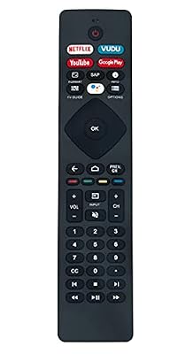 NH800UP BT800 Replaced Remote Compatible for Philips Android Smart TV 32PFL5505/F7 32PFL5505F7 43PFL5604/F7 50PFL5604F7 50PFL5604F7A 50PFL5704/F7 50PFL5704F7 55PFL5604/F7 55PFL5604/F7A 55PFL5604F7