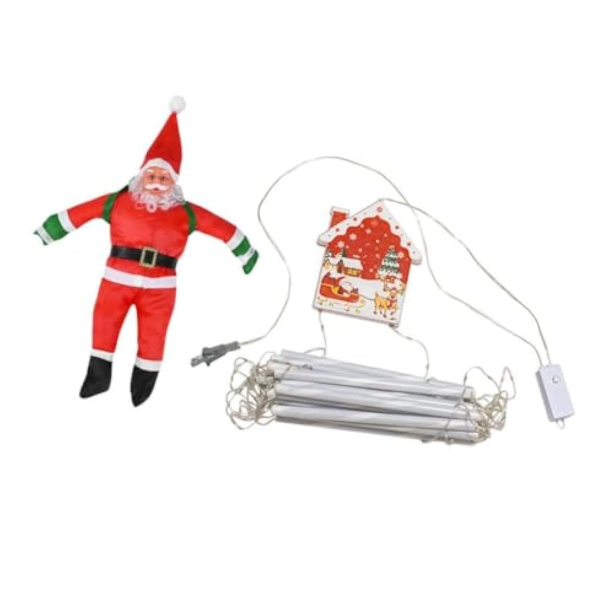 Christmas Lights Ladder Shape Decor for Backyard