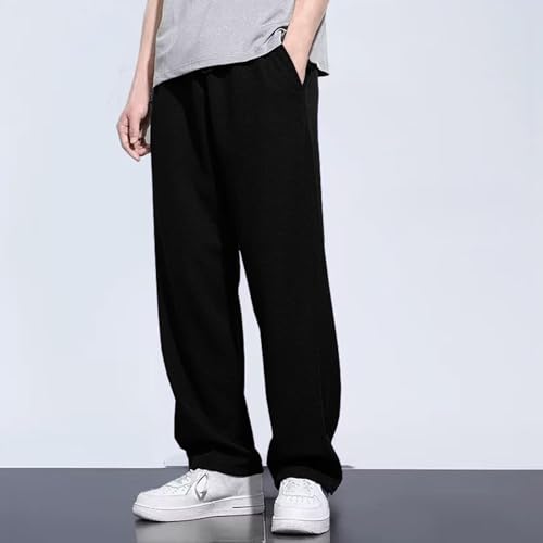 Mens Casual Pants Loose Fit Athletic Pants Straight-Legs Joggers Sweatpants Trouser with Pockets2