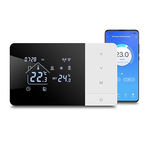 Termostato Wi-Fi Inteligente de 5x3 pulgadas con pantalla táctil y control por voz para el hogar