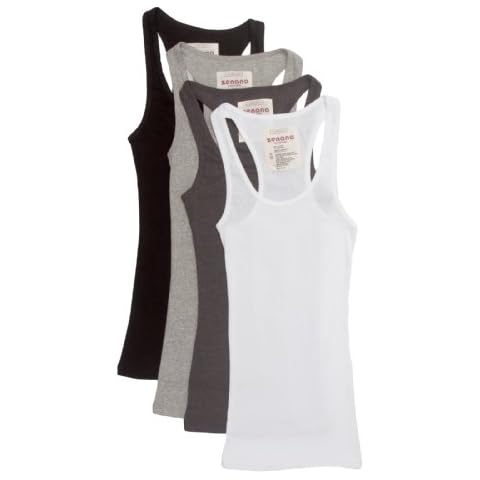 4 Pack Zenana Women's Ribbed Tank Top Small Black, White, Charcoal, H Gray Cover