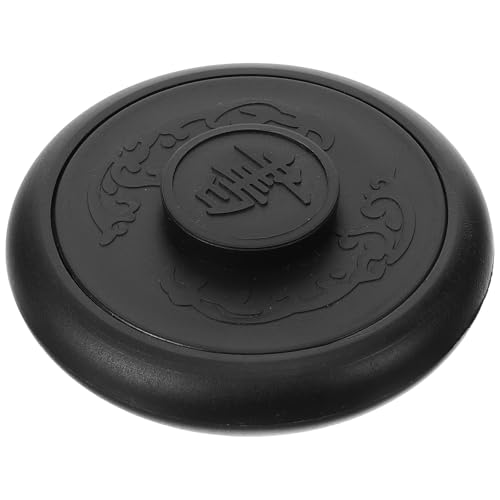 TOGEVAL Tintero de Tinta para Caligrafía 4 Pulgadas Piedra de Tinta Cubierta de Plástico Losa para Molienda y Pintura para Principiantes Uso Escolar y Artístico