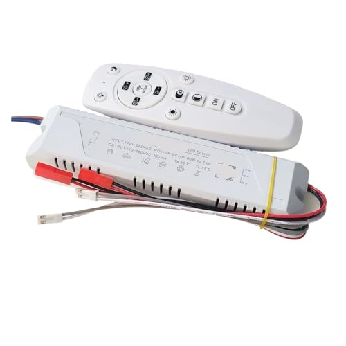 Image of LED Drive Power Supply 2.4G Intelligent Remote Control dimming and Color Temperature Three-Color Segmented Transformer Rectifier Switch (Color : 40-60W*4)