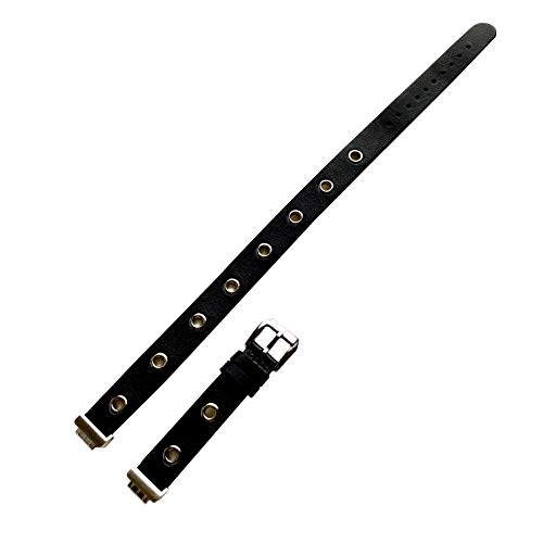 NICKSTON Black Double Wrap with Grommets Leather Band Compatible with Fitbit Inspire and Inspire HR Tracker Twice Around Wrist Strap (1. Silver Color Buckle Adapters, for Inspire HR)