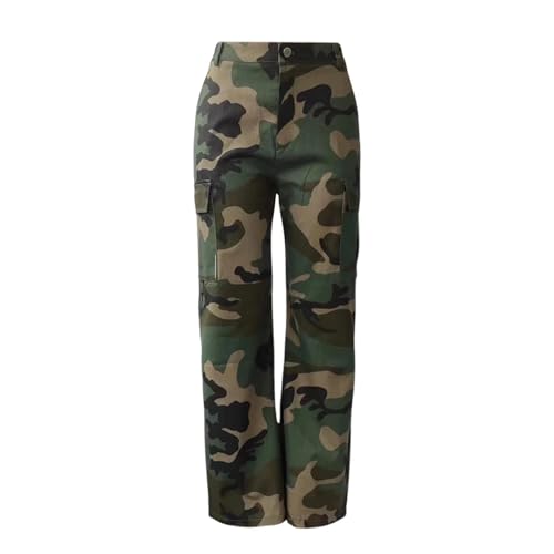 Pantalon cargo large militaire à poches multiples coupe décontractée