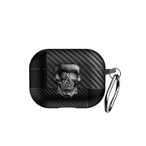 capa case armor compativel com Airpods pro apple estojo Premium,USB-C 1ª,2ª 3ª Geração proteçao militar 360 para seus Airpods pro,suporta carregamento inalambrico (Preto Caveira Airpods pro)