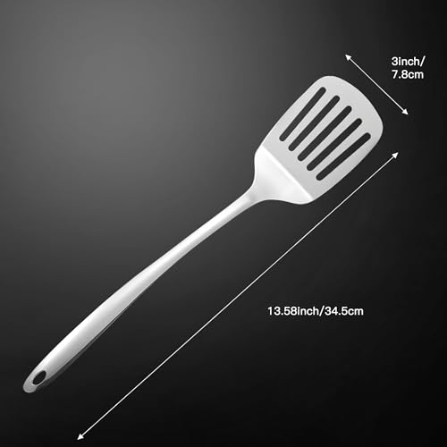 IMEEA Slotted Turner Stainless Steel Slotted Spatula for Cooking Metal Turner Spatula for Kitchen Use, 13.5-Inch