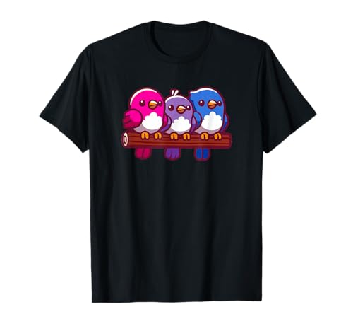 Bisexuelle Kawaii-Vögel Subtle Bi Pride Ästhetik T-Shirt
