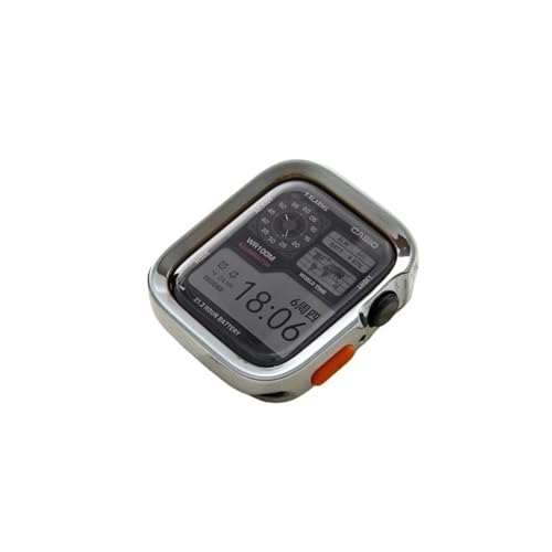 HSPTR Funda de silicona suave para Apple Watch 10 9 8 7 6 SE 5 Sport Funda mate antideslizante para iWatch 49 mm 41 mm 40 mm 44 mm 45 mm 42 mm 46 mm (chapado plata, 46 mm), 46mm, Plating Silver, Ágata