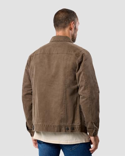 Image of INTO THE AM Trucker Jackets for Men Flannel Lined Canvas Workwear S-4XL
