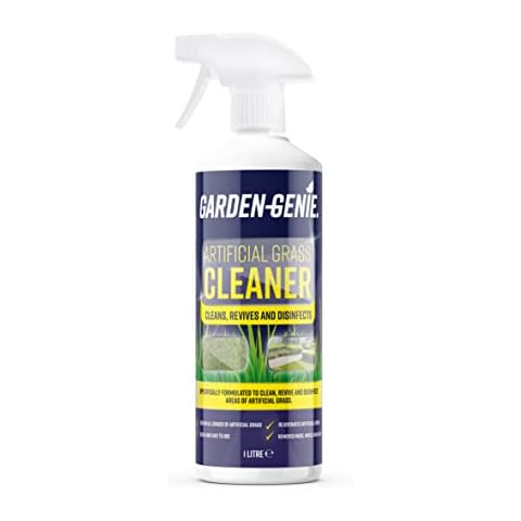 Garden Genie Artificial Grass Cleaner and Disinfectant | 3 in 1 Formula Cleans, Revives & Disinfects Astro Turf | Pet Friendly, Cruelty Free Deodoriser-1 Litre, Clear (FAM0656) Cover