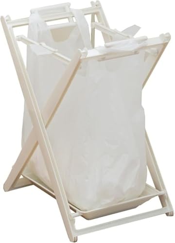 折りたたみ式ゴミ袋ホルダー 家庭用ビニール袋収納神器 キッチンゴミ箱専用 省スペース収納補助具? (白)