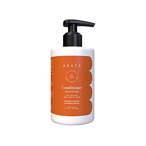Arata All-Natural Hair Conditioner With Ayurvedic Extracts | PETA-Certified Vegan & Cruelty-Free | Gentle Detangling With Ayurvedic Sugarcane & Blueberry Extracts - 10 Fl Oz